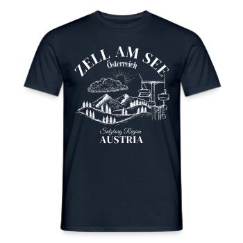 Zell am See, Austrian, Austrian, Salzburg - Men's T-Shirt - navy - Front - AI Model Male 178 light (178cm)