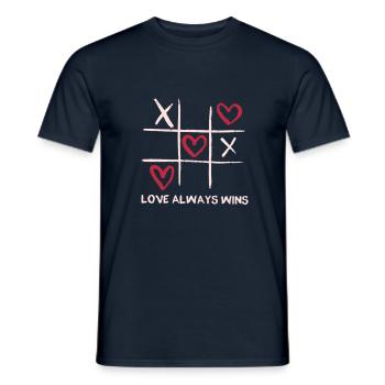 L'amour gagne toujours - 3 victoires design - T-shirt homme - marine - Devant - AI Model Male 178 light (178cm)