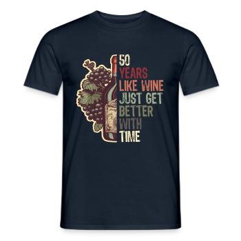 50th Birthday Wine Lovers Gift Idea - Men's T-Shirt - navy - Front - AI Model Male 178 light (178cm)
