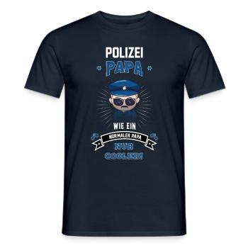 Polizei Papa Spruch | Polizei Vater Tshirt - Männer T-Shirt - Navy - Vorne - AI Model Male 178 light (178cm)