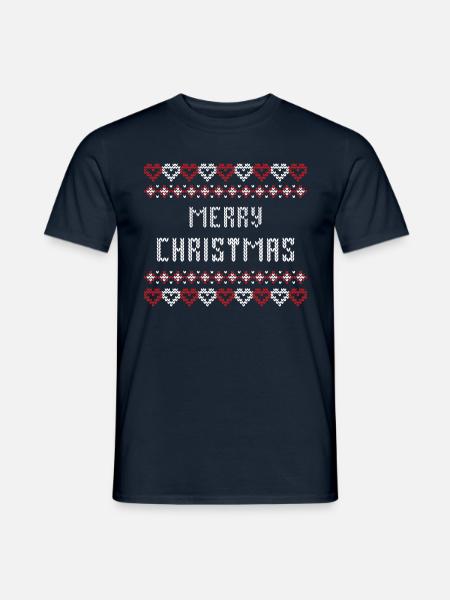 Merry Christmas, Ugly, X-Mas, Christmas Norwegian - Men's T-Shirt - navy