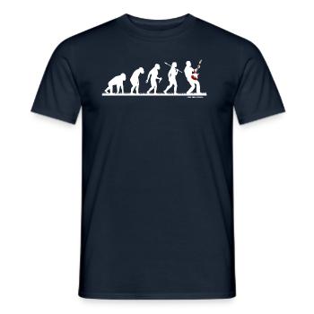Evo Guitariste guitare électrique Evolution - T-shirt homme - marine - Devant - AI Model Male 178 light (178cm)