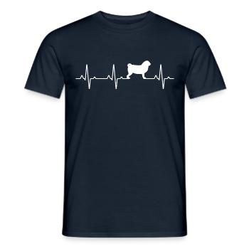 Heartbeat Pug Pug Dog Birthday Gift Shirt - Men's T-Shirt - navy - Front - AI Model Male 178 light (178cm)
