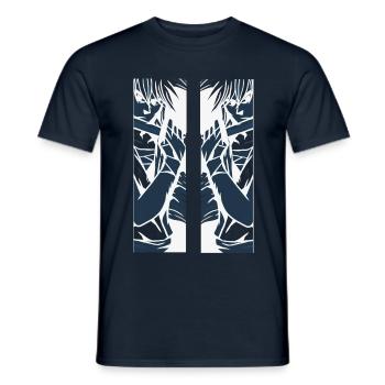 Idée cadeau manga épéiste - T-shirt homme - marine - Devant - AI Model Male 178 light (178cm)