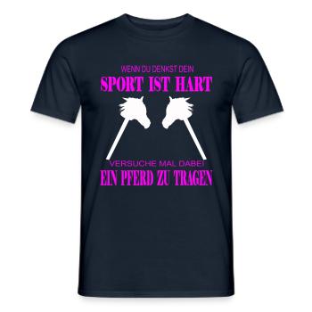 Hobby Horse Horsing lustiger Spruch Sport ist hart - Männer T-Shirt - Navy - Vorne - AI Model Male 178 light (178cm)