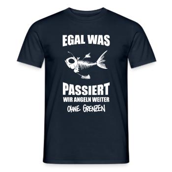 Angeln mit Papa - Männer T-Shirt - Navy - Vorne - AI Model Male 178 light (178cm)