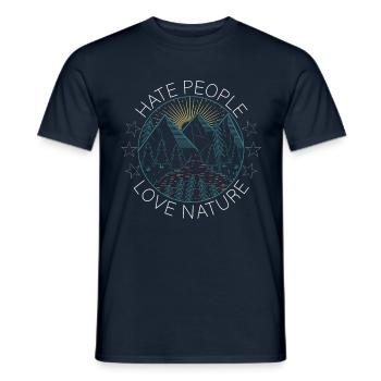 Hate People Love Nature - T-shirt homme - marine - Devant - AI Model Male 178 light (178cm)