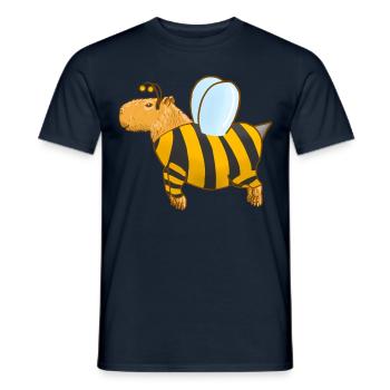 Capybara Bee Costume - Men's T-Shirt - navy - Front - AI Model Male 178 light (178cm)