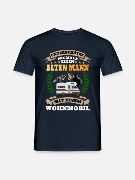 Unterschätze nie einen Alten Mann mit Wohnmobil - Männer T-Shirt - Navy
