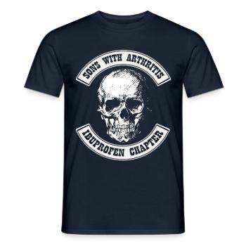 Moto moto homme ibuprofène arthrite - T-shirt homme - marine - Devant - AI Model Male 178 light (178cm)