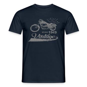 Motorcycle Vintage since 1949 GRUNGE - Men's T-Shirt - navy - Front - AI Model Male 178 light (178cm)