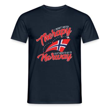 Norwegen Shirt Keine Therapie nur Norwegen - Männer T-Shirt - Navy - Vorne - AI Model Male 178 light (178cm)