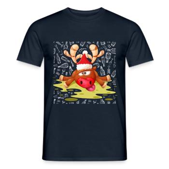 Rennes Alcool Vomi Ugly Christmas Xmas Sweater - T-shirt homme - marine - Devant - AI Model Male 178 light (178cm)
