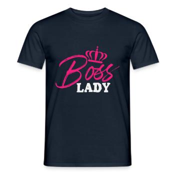 Patron Lady Womens T-shirt - T-shirt homme - marine - Devant - AI Model Male 178 light (178cm)