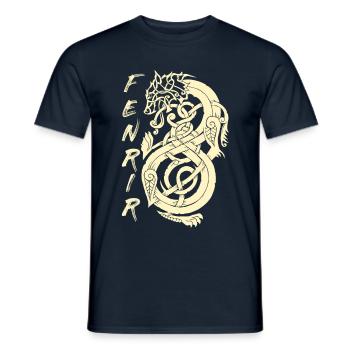 Fenrir The Nordic monster wolf - Men's T-Shirt - navy - Front - AI Model Male 178 light (178cm)