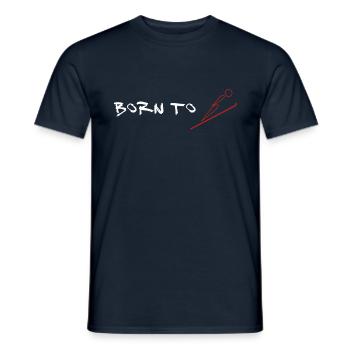 Born to Skijump (Skispringen) - Männer T-Shirt - Navy - Vorne - AI Model Male 178 light (178cm)