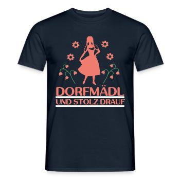 Dorfmädl Dorfmadl Dorfkinder Mit Blumen - Männer T-Shirt - Navy - Vorne - AI Model Male 178 light (178cm)