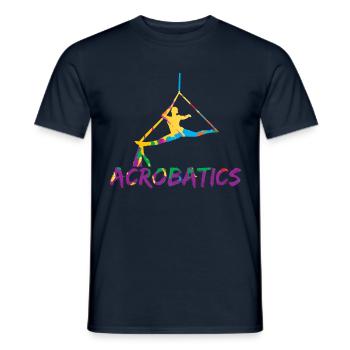Acrobatics Gymnastics Aerial Turnnast Girl - T-shirt homme - marine - Devant - AI Model Male 178 light (178cm)