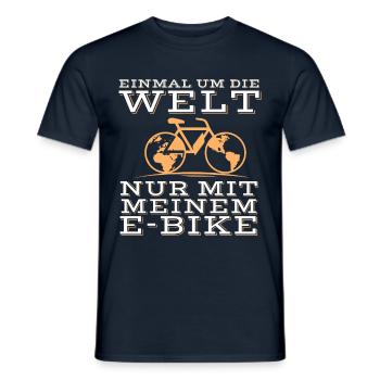 E-Bike - Männer T-Shirt - Navy - Vorne - AI Model Male 178 light (178cm)
