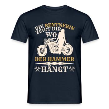 Rentnerin Motorrad - Männer T-Shirt - Navy - Vorne - AI Model Male 178 light (178cm)