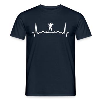 Heartbeat Hoop Hooping Ring Hooper - Men's T-Shirt - navy - Front - AI Model Male 178 light (178cm)