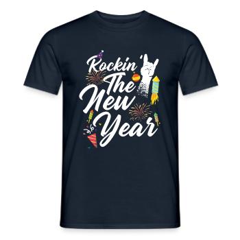 Rocking the New Year 2022 - Men's T-Shirt - navy - Front - AI Model Male 178 light (178cm)