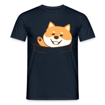 Best Shiba Inu Dad Ever Geschenk - Männer T-Shirt - Navy - Vorne - AI Model Male 178 light (178cm)