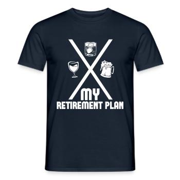 Mein Ruhestandsplan Whisky Bourbon Trinkt Wein - Männer T-Shirt - Navy - Vorne - AI Model Male 178 light (178cm)