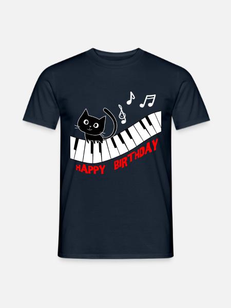 Piano Katze Klavier I lustige Tiere | Musik Happy - Männer T-Shirt - Navy