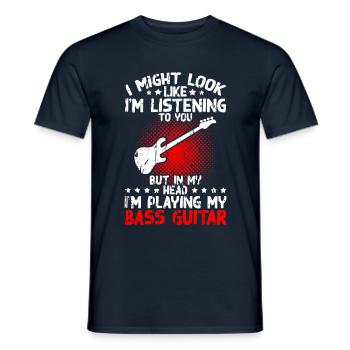 Musiker Musik Gitarrist Musik Bassist Bassist - Männer T-Shirt - Navy - Vorne - AI Model Male 178 light (178cm)