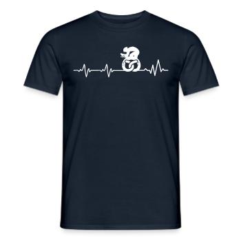 Breze Fahrrad Logo Rennrad Gravelbike Herzschlag - Männer T-Shirt - Navy - Vorne - AI Model Male 178 light (178cm)