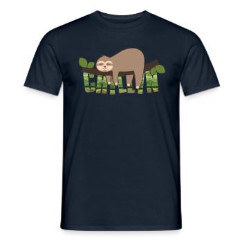 Sloth Chillin - Men's T-Shirt - navy - Front - AI Model Male 178 light (178cm)