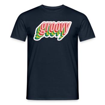 Groovy Groove Music - T-shirt homme - marine - Devant - AI Model Male 178 light (178cm)