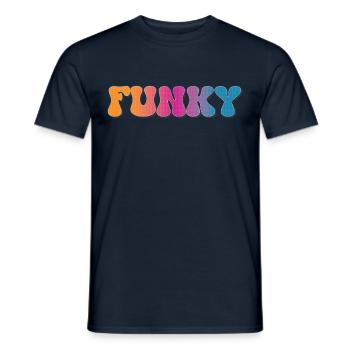 Funky Retro - Männer T-Shirt - Navy - Vorne - AI Model Male 178 light (178cm)