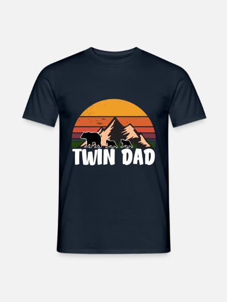 Papa Zwillinge Zwillingspapa Twins Geschenk - Männer T-Shirt - Navy
