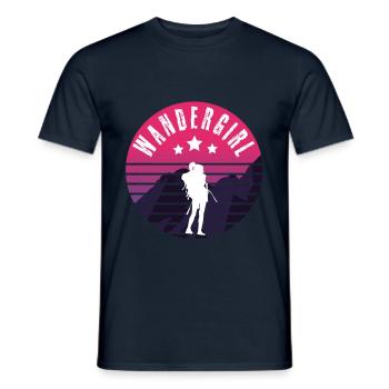 Wandern Wandergirl Wandersprüche Geschenk - Männer T-Shirt - Navy - Vorne - AI Model Male 178 light (178cm)