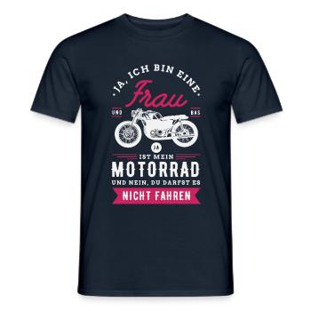 Motorrad Motorräder Bikerin Geschenkidee - Männer T-Shirt - Navy - Vorne - AI Model Male 178 light (178cm)