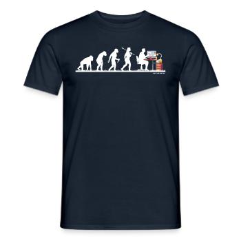 Evolution Nerd Geek Hacker Coder Programmeur - T-shirt homme - marine - Devant - AI Model Male 178 light (178cm)