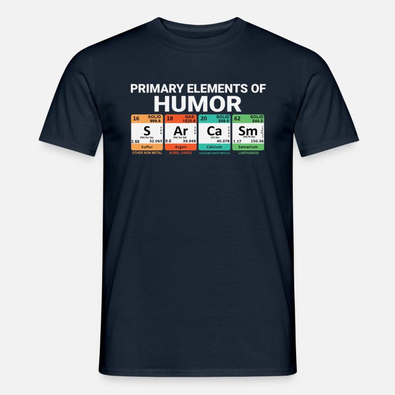 sarcasm éléments chimiques sarcasmus chimie stupide - T-shirt homme - marine