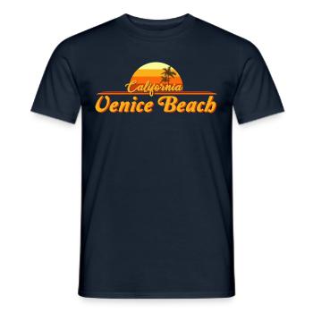 California Venice Beach Retro Sunset - T-shirt homme - marine - Devant - AI Model Male 178 light (178cm)