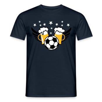Fussball-Party 2 Mass Bier 01 3c - Männer T-Shirt - Navy - Vorne - AI Model Male 178 light (178cm)