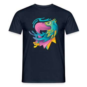 Tête d'aigle graphique moderne pop art - T-shirt homme - marine - Devant - AI Model Male 178 light (178cm)