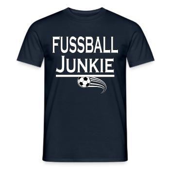 Fussball Junkie Fußball Spruch als Geschenkidee - Männer T-Shirt - Navy - Vorne - AI Model Male 178 light (178cm)