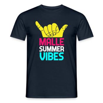 MALLE Summer Vibes, party holidays Spain Mallorca - Men's T-Shirt - navy - Front - AI Model Male 178 light (178cm)