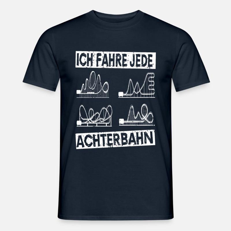 Achterbahn Rollercoaster Freizeitpark Geschenkidee - Männer T-Shirt - Navy