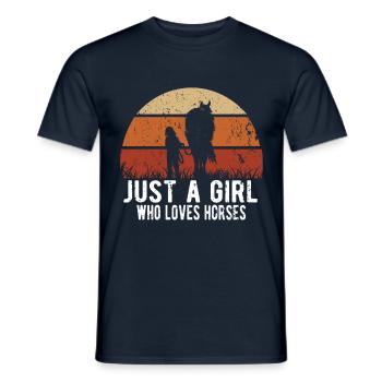 Pferd Design für einen Reiter - Männer T-Shirt - Navy - Vorne - AI Model Male 178 light (178cm)