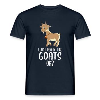 I just really like goats ok? Design for a Goats - Men's T-Shirt - navy - Front - AI Model Male 178 light (178cm)