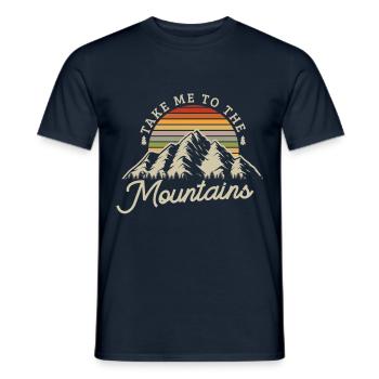 Take me to the mountains Hiking Fan Trekking - Men's T-Shirt - navy - Front - AI Model Male 178 light (178cm)