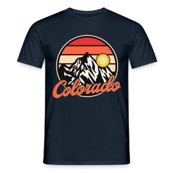 Colorado Retro Style Landscape - Men's T-Shirt - navy - Front - AI Model Male 178 light (178cm)