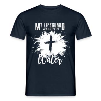 Kristendomen Gud Jesus kristna gåva - T-shirt herr - marinblå - Fram - AI Model Male 178 light (178cm)
